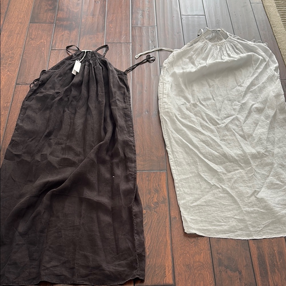 Black and White Halter Maxi Dresses